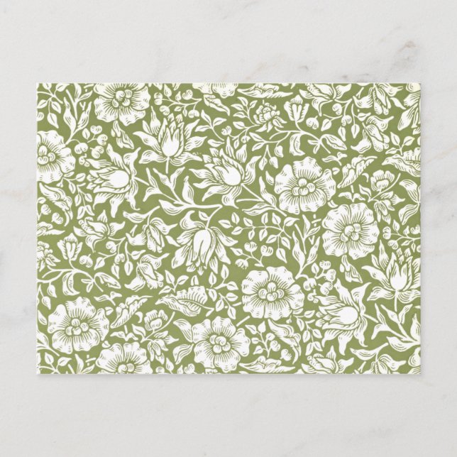 William Morris Mallow Green Pattern Postkarte (Vorderseite)
