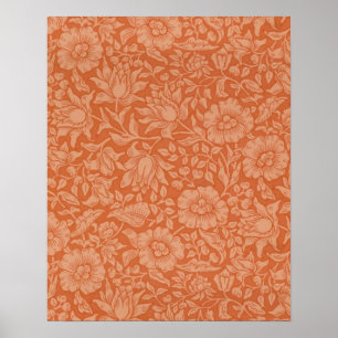 William Morris Malvenmuster: Terrakotta-Blumen Poster