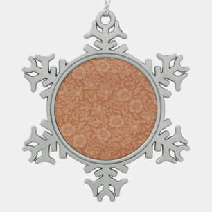 William Morris Malvenmuster: Terrakotta-Blumen Schneeflocken Zinn-Ornament