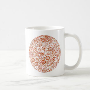 William Morris Malvenmuster: Terrakotta-Blüten Kaffeetasse