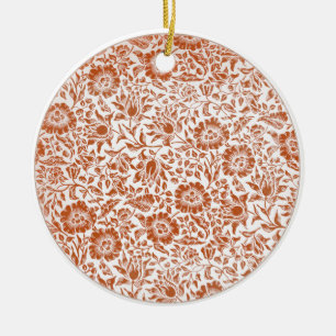 William Morris Malvenmuster: Terrakotta-Blüten Keramikornament