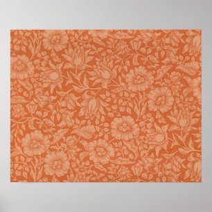 William Morris Malvenmuster: Terrakotta-Blüten Poster