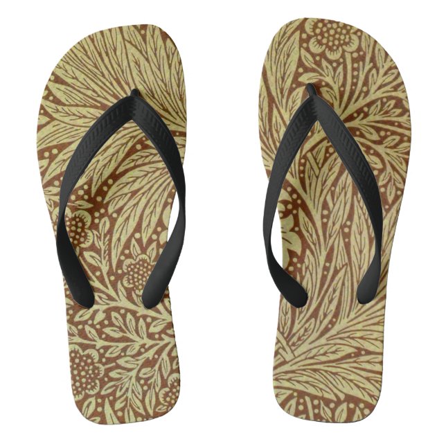 William Morris Marigold Antikes Blumenmuster Flip Flops (Fußbett)