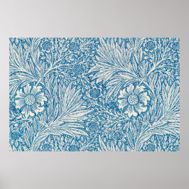 William Morris marigold blue pattern Poster