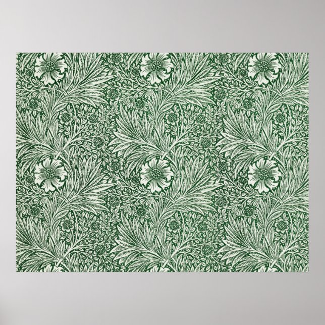 William morris marigold blühende Blume Wallpa Poster (Vorne)
