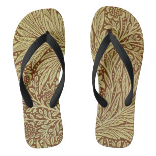 William Morris Marigold Blume Pattern Flip Flops
