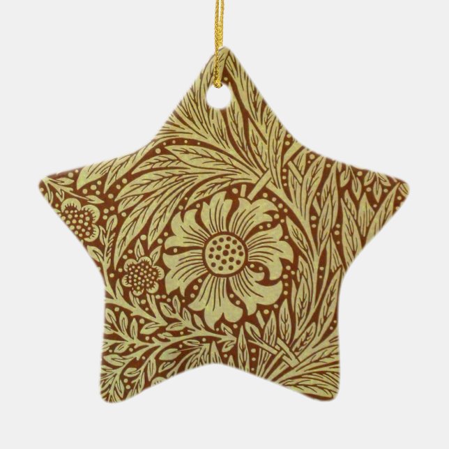 William Morris Marigold Blume Pattern Keramik Ornament (Vorne)