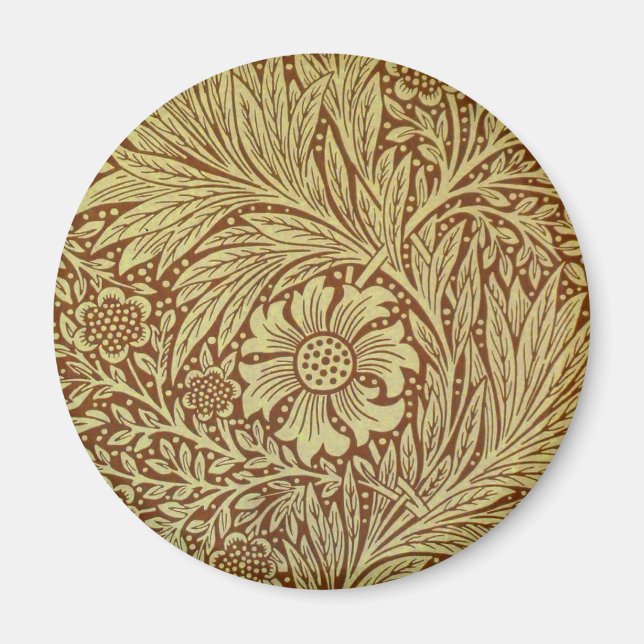 William Morris Marigold Blume Pattern Magnet (Vorne)