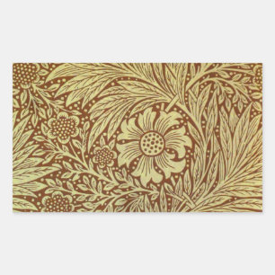 William Morris Marigold Blume Pattern Rechteckiger Aufkleber
