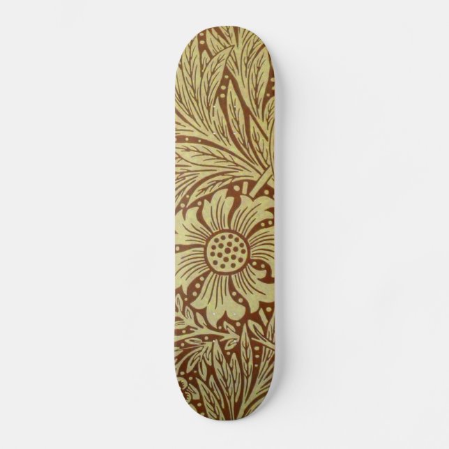 William Morris Marigold Blume Pattern Skateboard (Vorderseite)