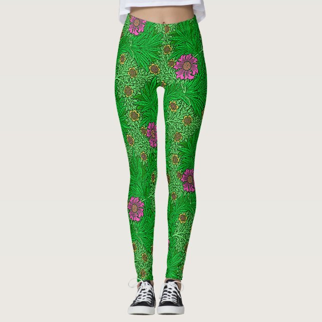 William Morris Marigold, Emerald Green & Fuchsia Leggings (Vorderseite)