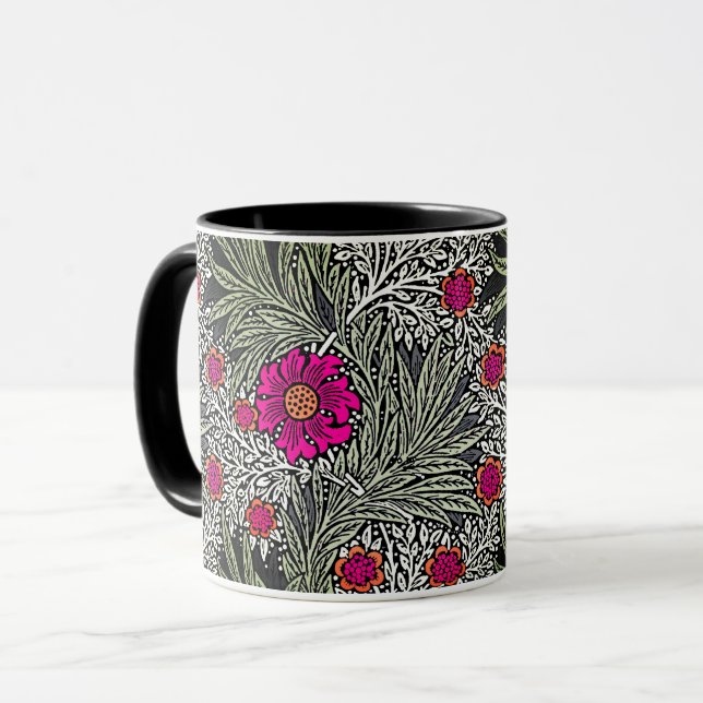 William Morris Marigold, grau / grau und Fuchsia Tasse (Vorderseite Links)