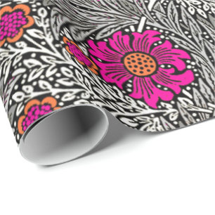 William Morris Marigold, grau / grau und weiß Geschenkpapier