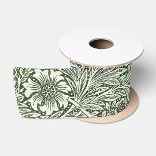 William Morris Marigold Grün Floraler Kunstdruck Satinband