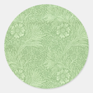 William Morris Marigold (grün) Runder Aufkleber