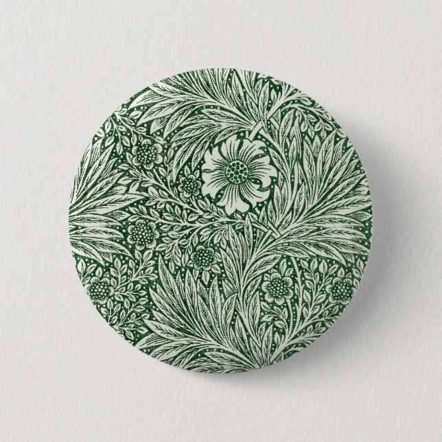 William morris marigold grüne Blume Button (Vorderseite)