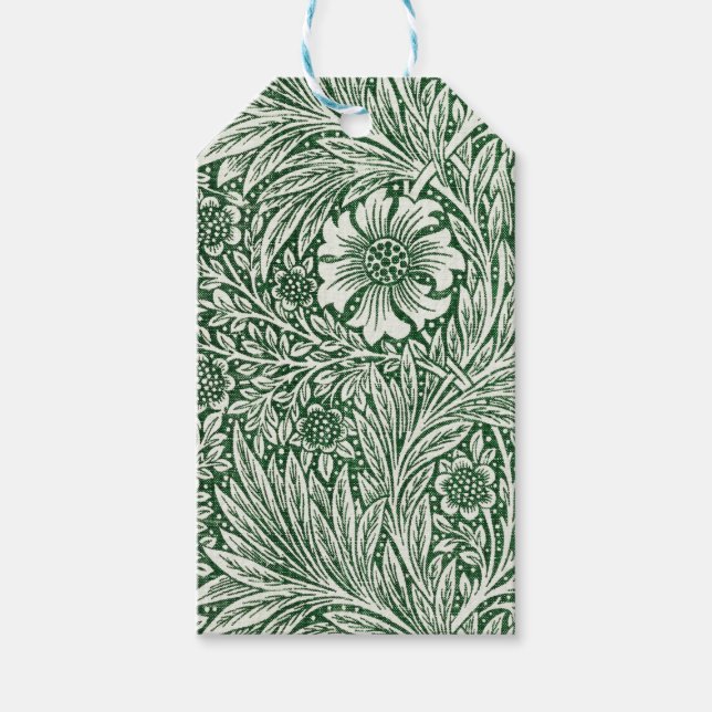 William morris marigold grüne Blume Geschenkanhänger (Vorderseite)