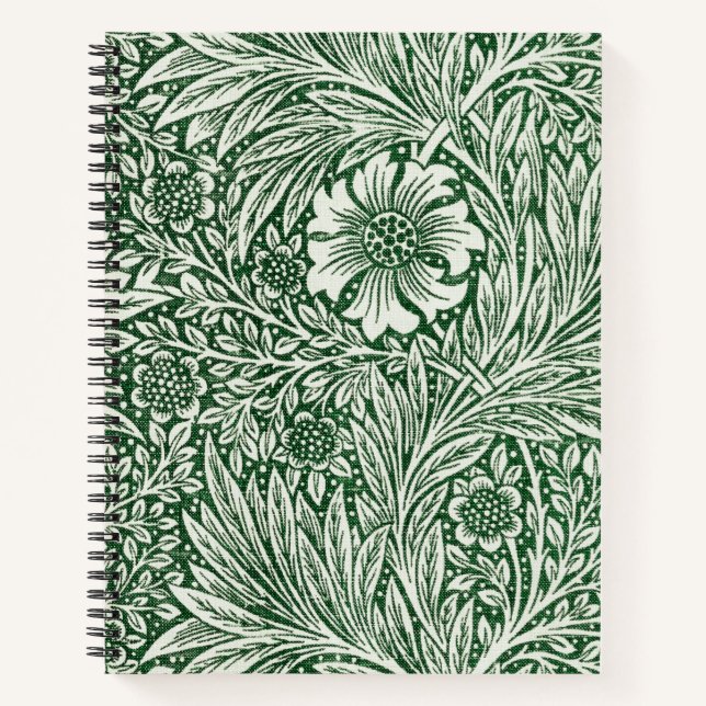 William morris marigold grüne Blume Notizbuch (Vorderseite)