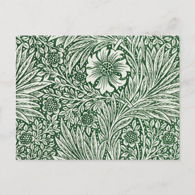 William morris marigold grüne Blume Postkarte (Vorderseite)