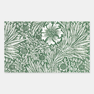 William morris marigold grüne Blume Rechteckiger Aufkleber