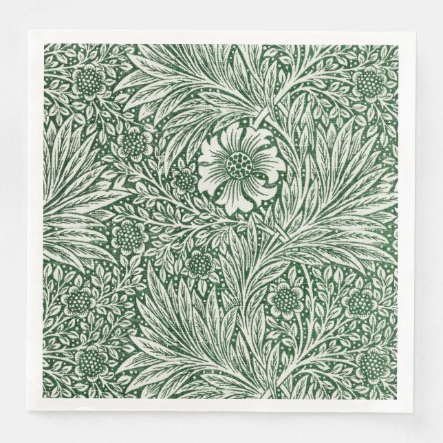 William morris marigold grüne Blume Serviette (Vorderseite)