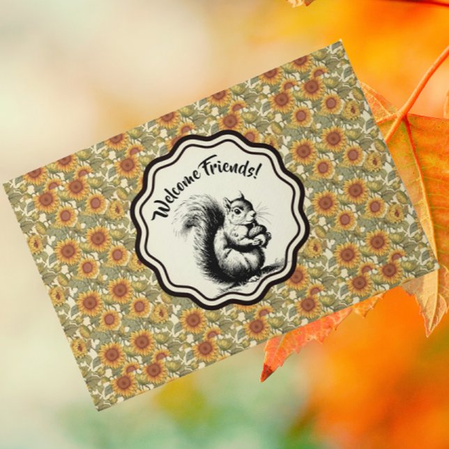 William Morris maßgeschneiderte Sonnenblumen und E Fußmatte (Personalize this doormat!)