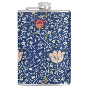 William Morris Medway Blaue Tulpe Florale Kunst Flachmann