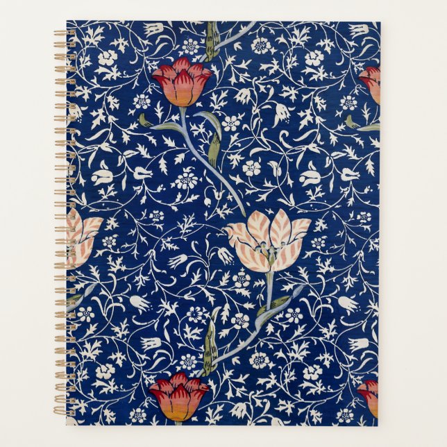 William Morris Medway Blaues Blumenmuster Planer (Vorderseite)