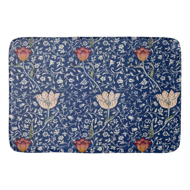 William Morris Medway Blue Floral Badematte (Vorderseite)
