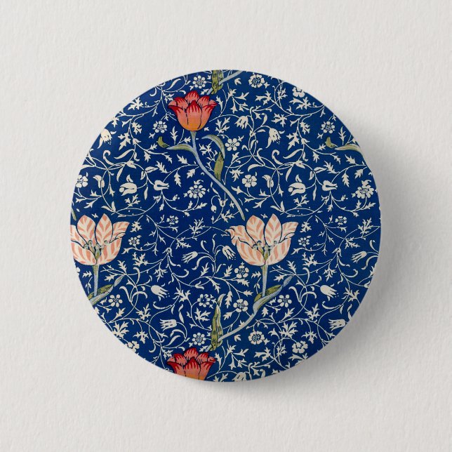 William Morris Medway Blue Floral Button (Vorderseite)