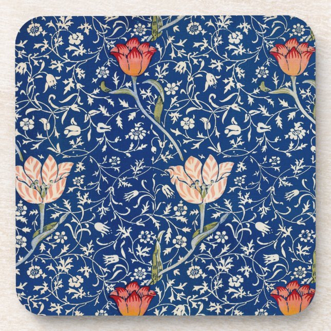William Morris Medway Blue Floral Getränkeuntersetzer (Vorderseite)