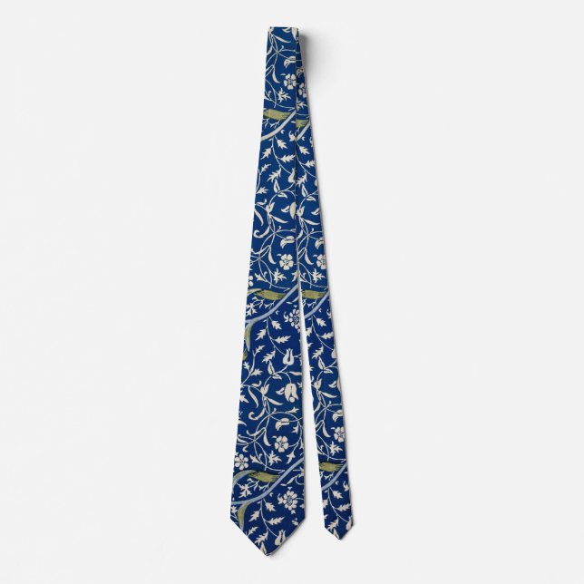 William Morris Medway Blue Floral Krawatte (Vorderseite)