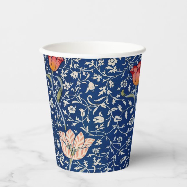 William Morris Medway Blue Floral Pappbecher (Vorderseite)