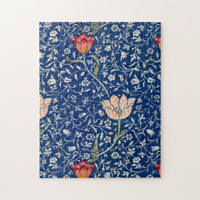 William Morris Medway Blue Floral Puzzle (Vertikal)