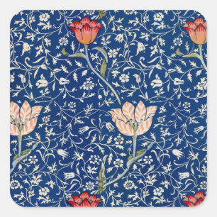 William Morris Medway Blue Floral Quadratischer Aufkleber