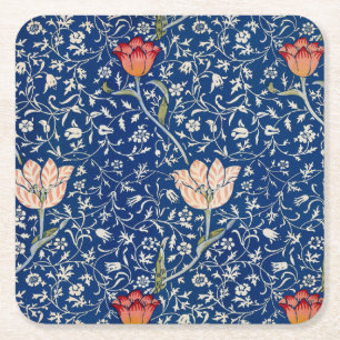 William Morris Medway Blue Floral Rechteckiger Pappuntersetzer