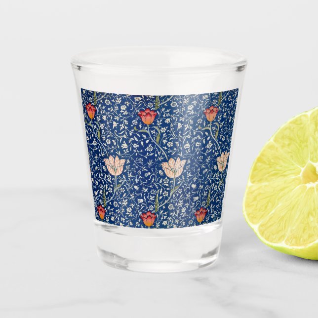 William Morris Medway Blue Floral Schnapsglas (Vorderseite)