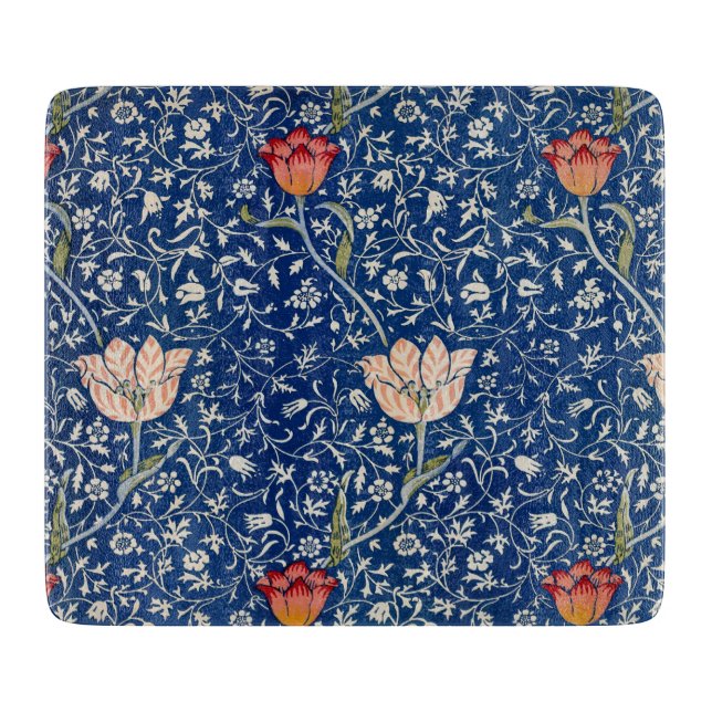 William Morris Medway Blue Floral Schneidebrett (Vorderseite)