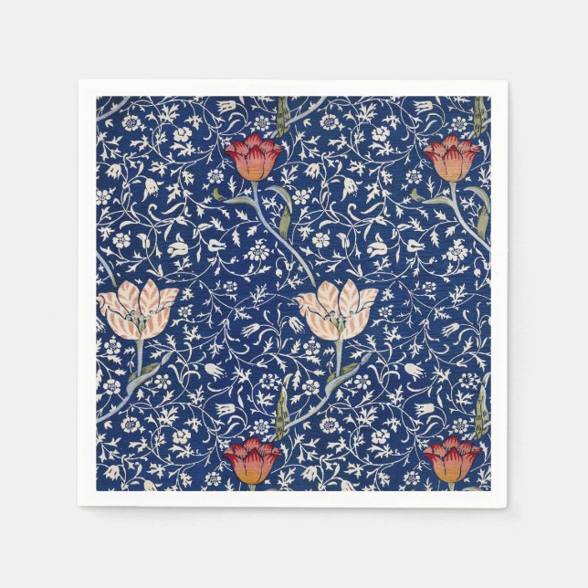 William Morris Medway Blue Floral Serviette (Vorderseite)