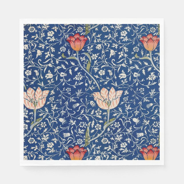 William Morris Medway Blue Floral Serviette (Vorderseite)