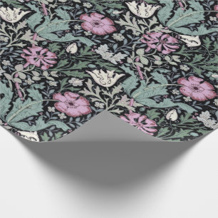 William Morris Mohn Botanical Victorian Tapete Geschenkpapier