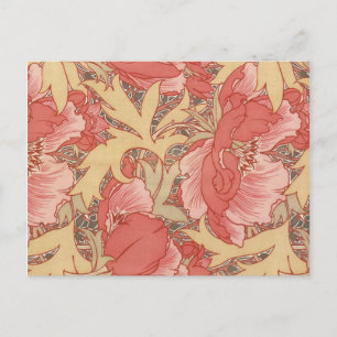 William Morris Mohnblumen Art Nouveau Muster Postkarte