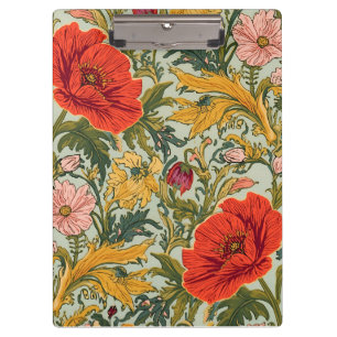 William Morris Mohnblumen Florales Art Nouveau Mus Klemmbrett