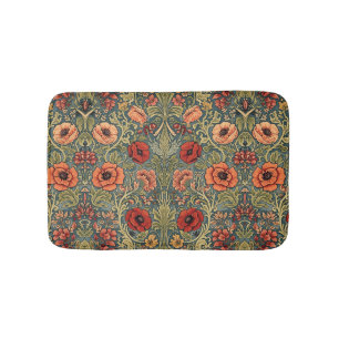 William Morris Mohnblumen im Art Nouveau Stil Badematte
