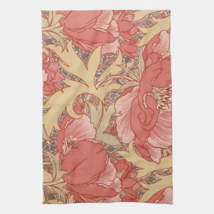 William Morris Mohnblumen im Art Nouveau Stil Geschirrtuch
