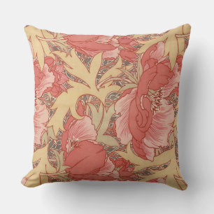 William Morris Mohnblumen im Art Nouveau Stil Kissen
