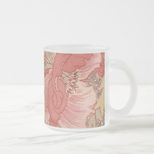 William Morris Mohnblumen im Art Nouveau Stil Mattglastasse