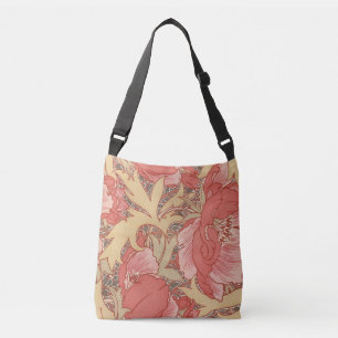 William Morris Mohnblumen im Art Nouveau Stil Tragetaschen Mit Langen Trägern
