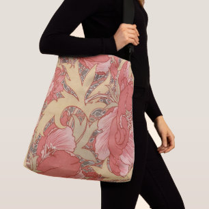 William Morris Mohnblumen im Art Nouveau Stil Tragetaschen Mit Langen Trägern