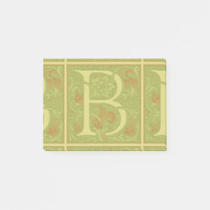 William Morris Monogramm Buchstabe B Floral Rot Gr Post-it Klebezettel